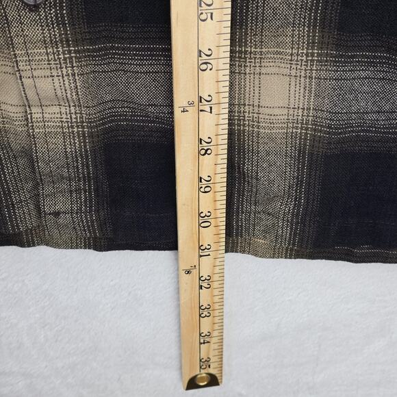 Vintage Caltop Shirt Mens XL Black Brown Plaid Chicano Lowrider Made In USA - Picture 7 of 7